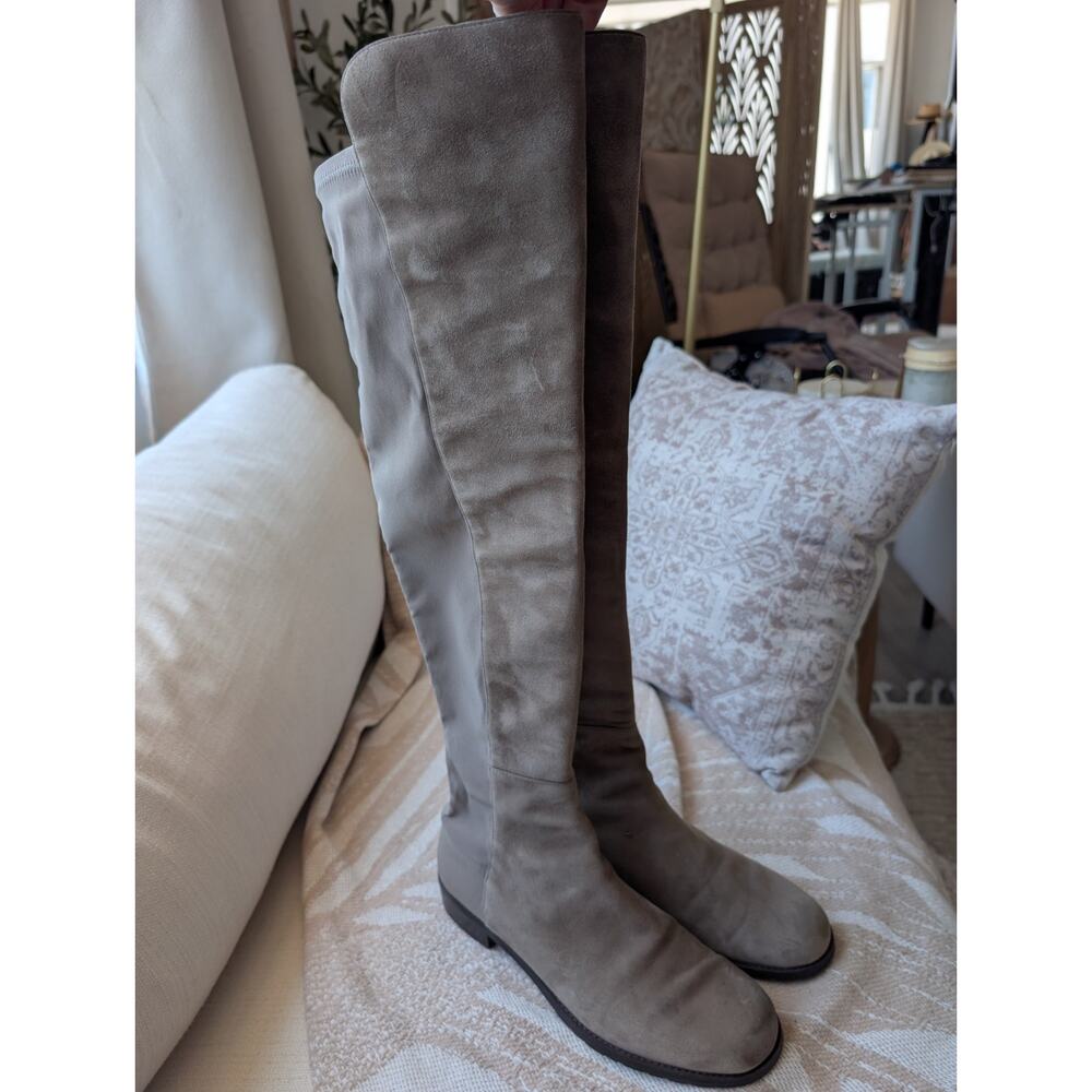 Stuart Weitzman 5050 Over the Knee Taupe Suede Boot Sz 8.5B - Picture 2 of 13